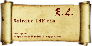Reinitz Lúcia névjegykártya